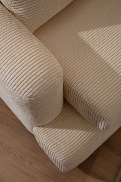 Atelier Del Sofa Sofá de 3 Plazas Beige 230cm Largo x 105cm Ancho x 90cm Alto